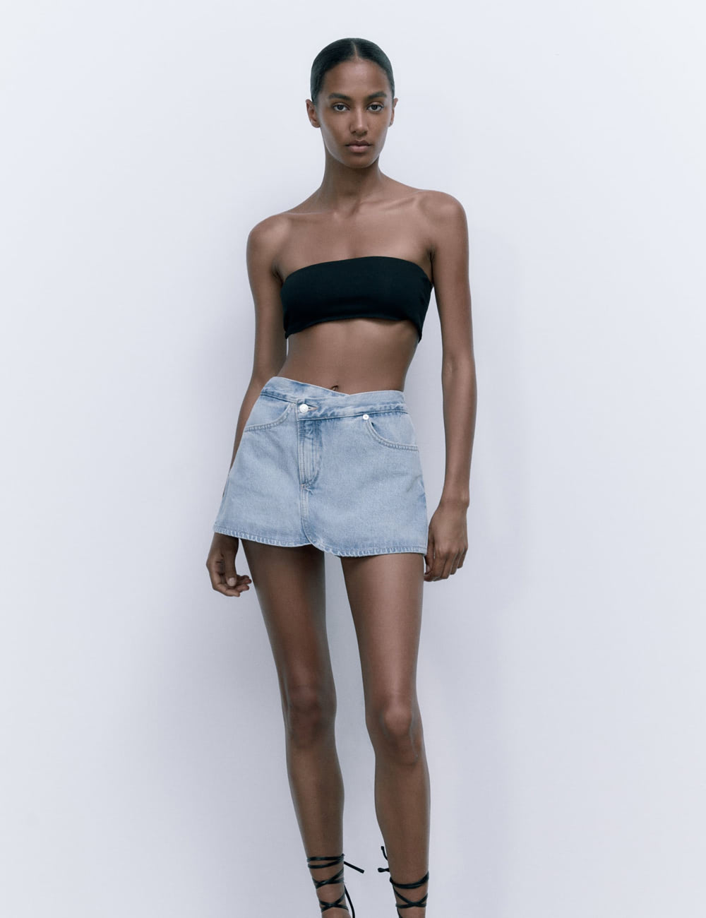 Asymmetric Denim Skort